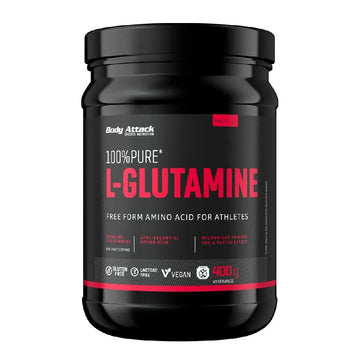 100% Pure L - Glutamine, 400g, pudra, Body Attack, Supliment alimentar pentru recuperare 1