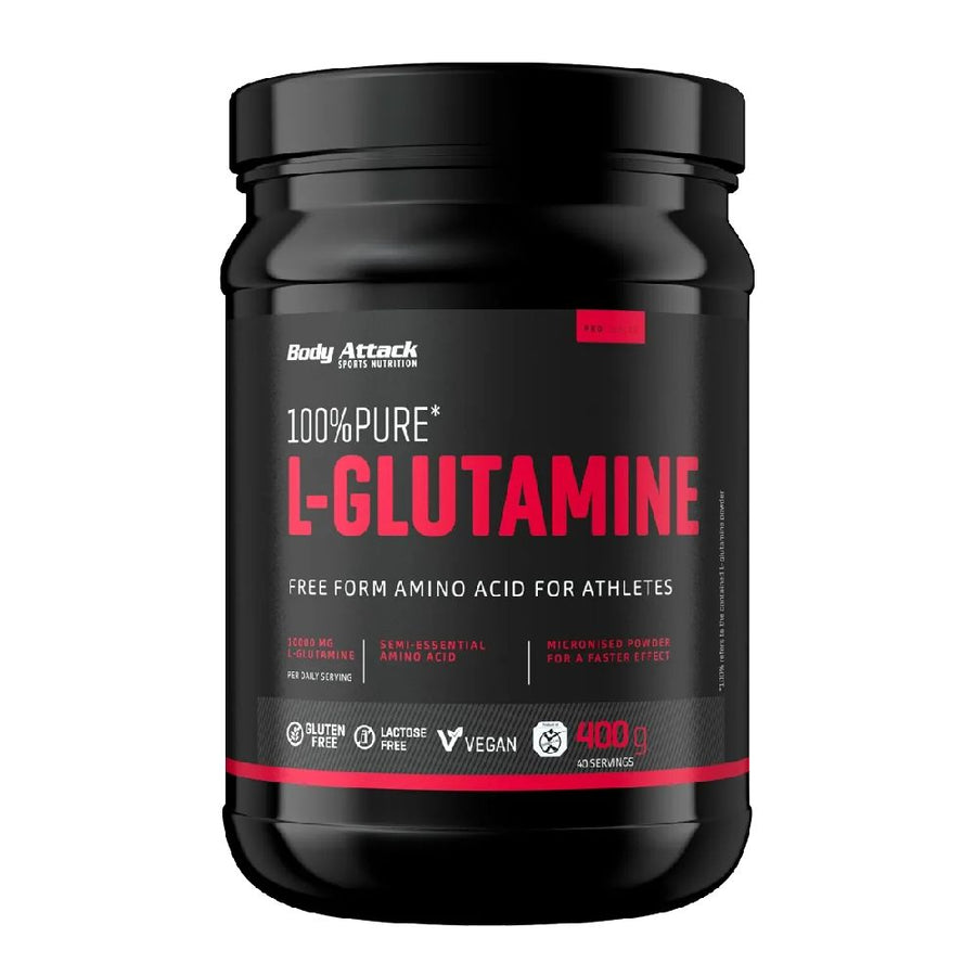 100% Pure L - Glutamine, 400g, pudra, Body Attack, Supliment alimentar pentru recuperare 1