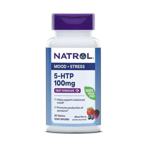 5 - HTP 100mg Fast Disolve, 30 tablete, Natrol, Supliment alimentar anti - stres 1