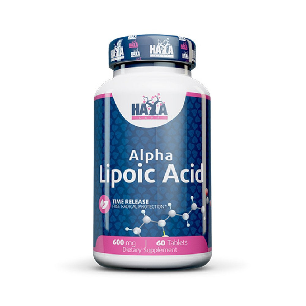Alpha Lipoic Acid 600 mg 60 tablete, Haya Labs, Supliment antioxidant