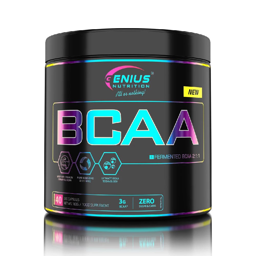 BCAA 200capsule, Genius Nutrition, Supliment alimentar aminoacizi
