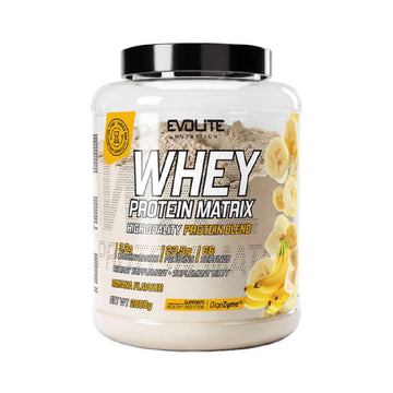 Whey Protein Matrix 2000g, pudra, Evolite, Proteine din lapte, complex enzimatic DigeZyme® si indulcitor