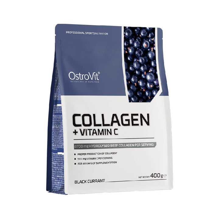 Colagen + Vitamina C 400g, pudra, Ostrovit, Supliment alimentar pentru oase, articulatii si piele