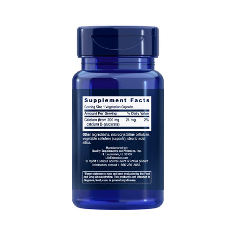 Calcium D-Glucarate 200mg 60 capsule vegane, Life Extension, Supliment alimentar pentru sanatate