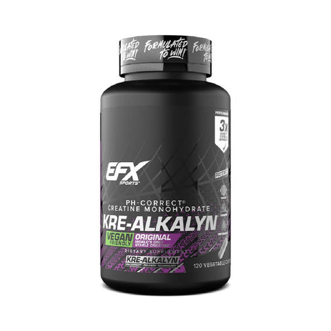 Kre Alkalyn EFX 120 capsule vegane, EFX Sports, Supliment alimentar de tip creatina monohidrat tamponata