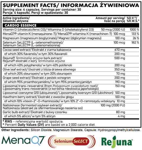Cardio Essence, 120 capsule, Phenom, Supliment alimentar cu extracte vegetale, vitamine si minerale