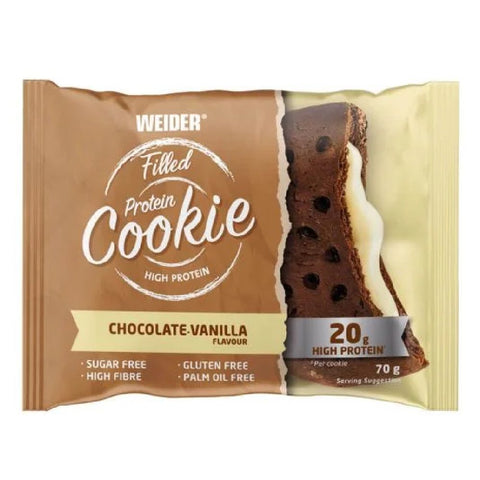 Filled Protein Cookie 70g, Weider, Supliment alimentar de tip snack proteic