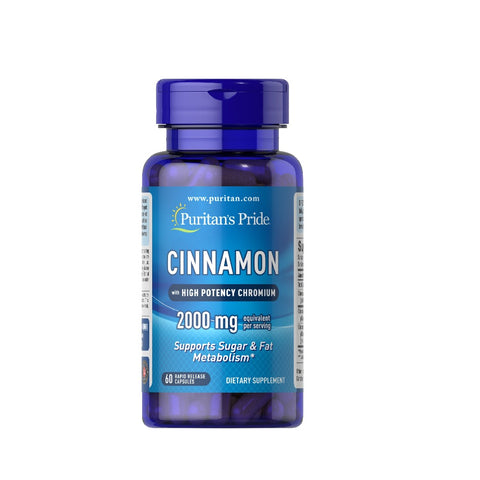 Cinnamon Complex with Chromium 2000mg, 60 capsules, Puritan's Pride, Health Food Supplement 