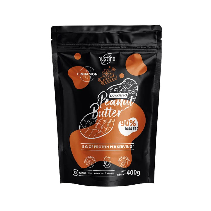 Powdered Peanut Butter 400g, pudra, Nustino, Proteina vegetala cu gust intens de cacao