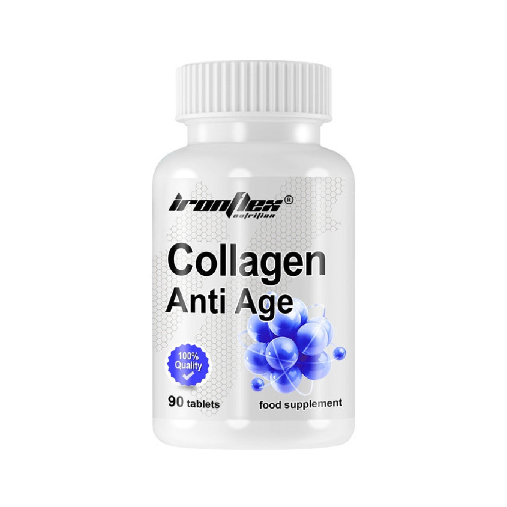 Collagen Anti Age 90 tablete, Ironflex, Supliment alimentar cu colagen, acid hialuronic si vitamina C