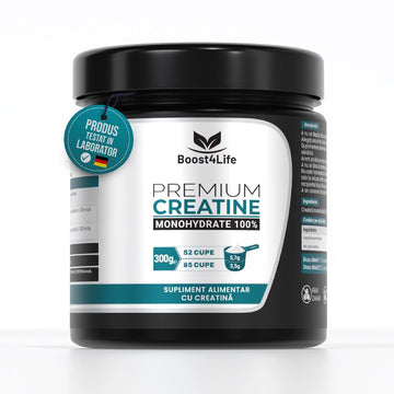 Premium Creatina Monohidrata 100% 300 g, pudra, Boost4Life, Creatina monohidrata
