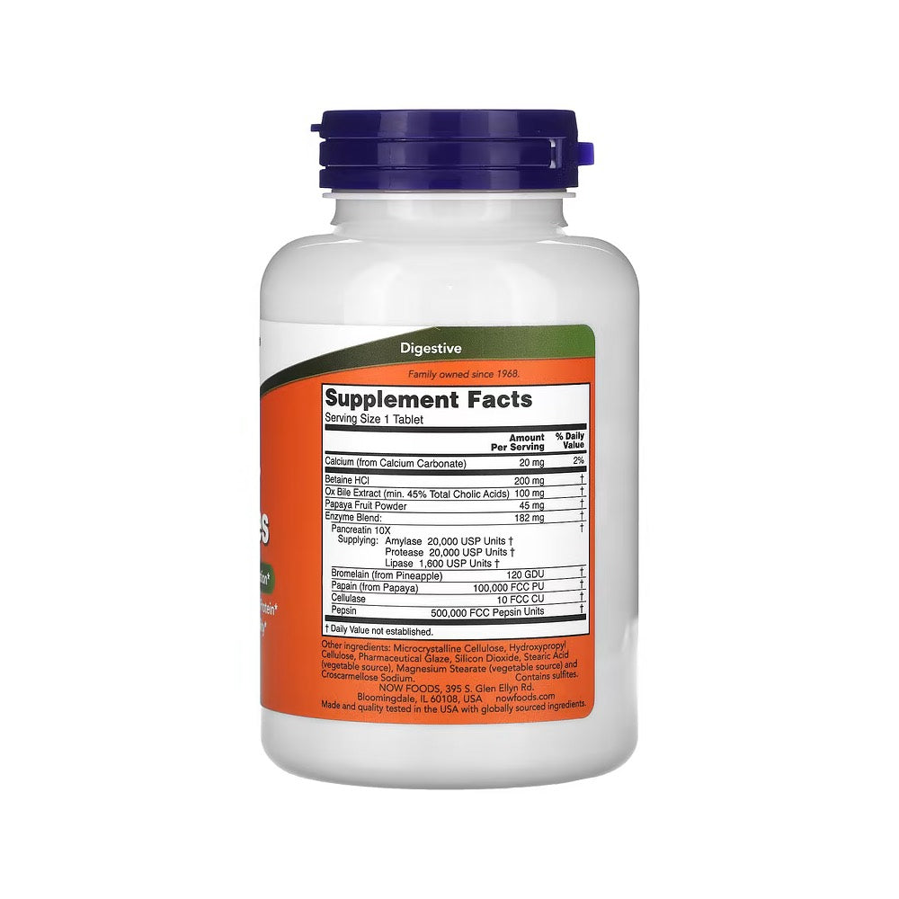 Super Enzymes 180 tablete, Now Foods, Supliment alimentar pentru digestie eficienta