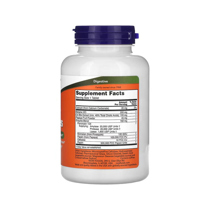 Super Enzymes 180 tablete, Now Foods, Supliment alimentar pentru digestie eficienta