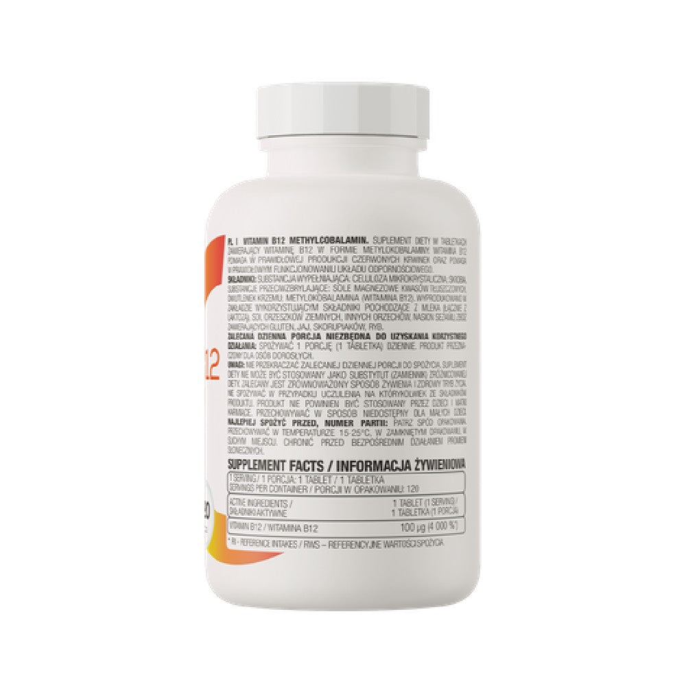 Vitamina B12 Metilcobalamina, 120 tablete, Ostrovit, Supliment alimentar pentru sanatate