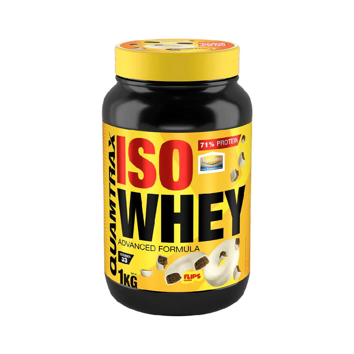 Iso Whey 907g, pudra, Quamtrax, Izolat proteic din zer