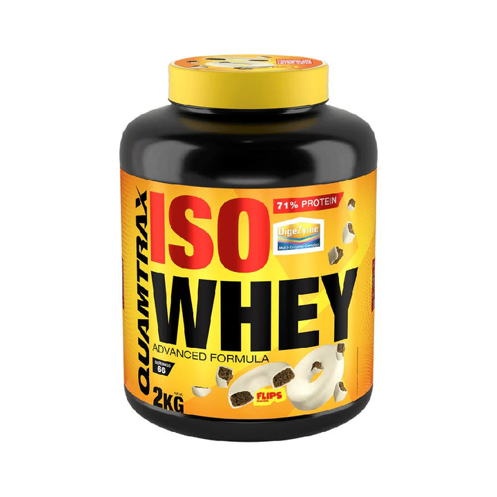 Iso Whey 2kg, pudra, Quamtrax, Izolat proteic din zer