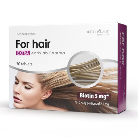 For Hair Extra 30 tablete, Activlab, Supliment cu biotina pentru par, piele si unghii