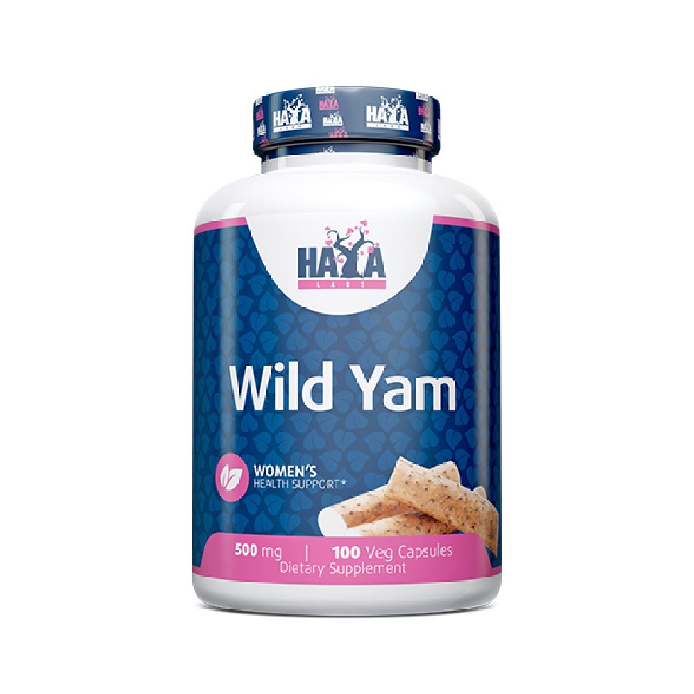 Wild Yam Root 500mg, 100 capsule vegetale, Haya Labs, Supliment alimentar pentru sanatate