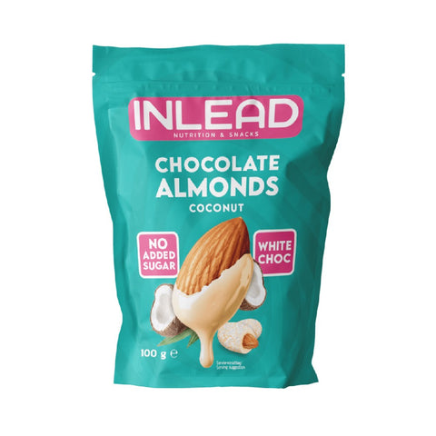 Migdale in ciocolata 100g, Inlead, Aliment de tip snack dulce fara zahar adaugat