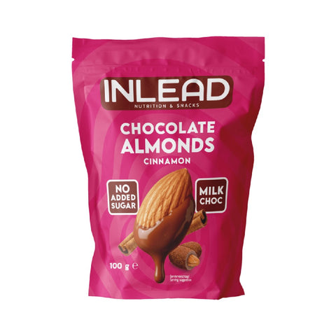 Migdale in ciocolata 100g, Inlead, Aliment de tip snack dulce fara zahar adaugat