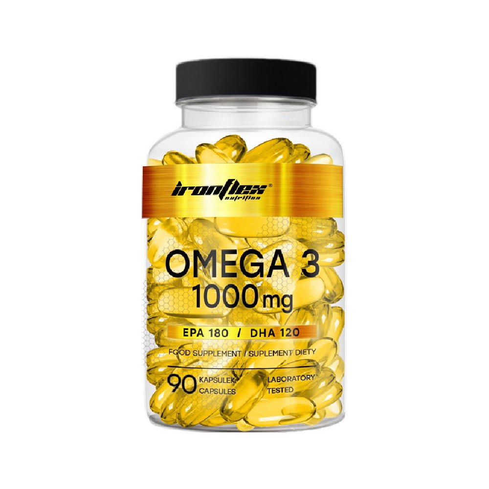 Omega 3 1000mg 90 capsule, Ironflex, Supliment cu acizi grasi esentiali EPA si DHA