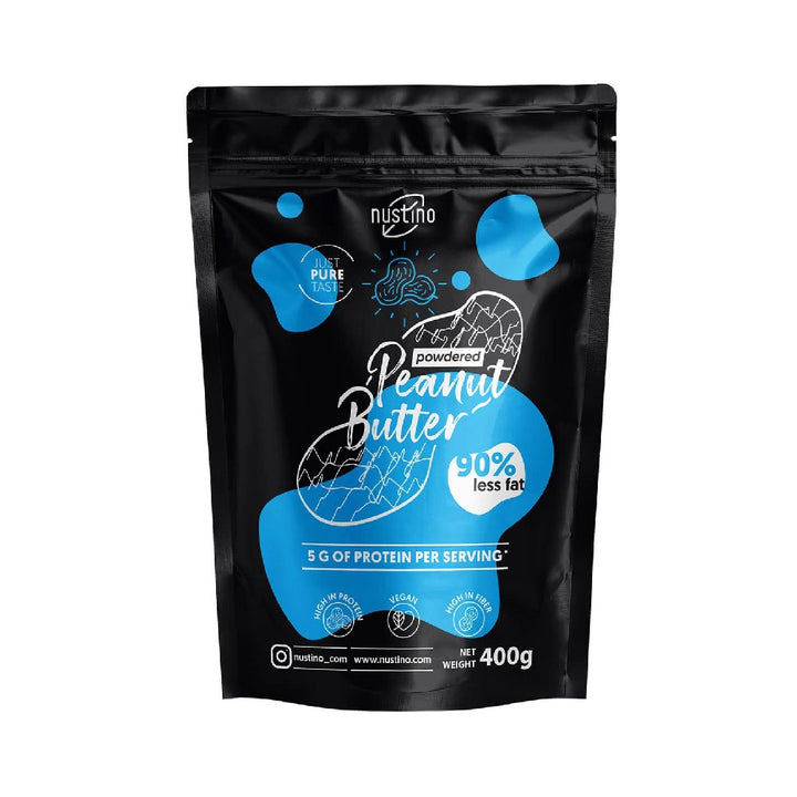 Powdered Peanut Butter 400g, pudra, Nustino, Proteina vegetala cu gust intens de cacao
