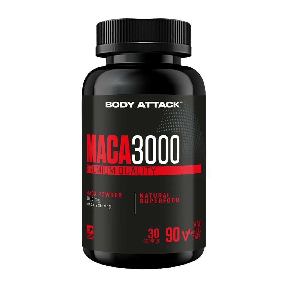 Maca 3000mg, 90 capsule, Body Attack, Supliment stimulare hormonala