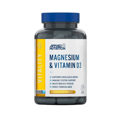 Magneziu si Vitamina D3 60 capsule, Applied Nutrition, Supliment alimentar de tip vitamine si minerale