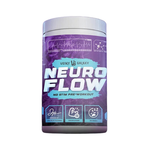 Neuro-Flow 600g, pudra, Veiny Galaxy, Supliment alimentar de tip pre-workout fara cofeina
