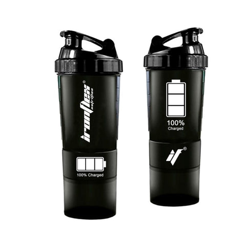 Spider Shaker 500ml, IRONFLEX, BLACK 100%, Accesoriu fitness