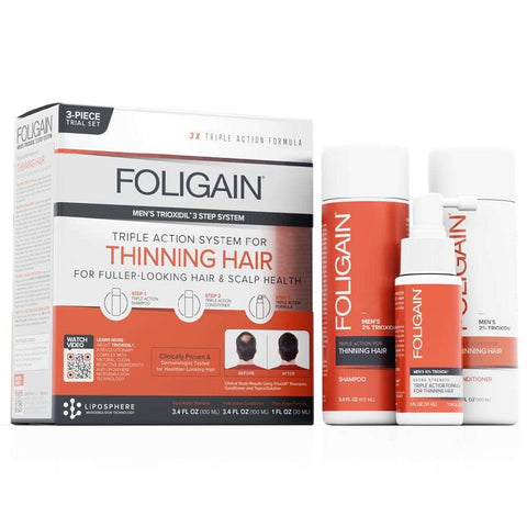 Sistem complet de ingrijire a parului cu tripla actiune pentru barbati 230ml, Foligain