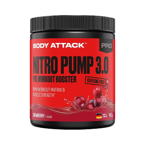 Nitro Pump 3.0, pudra, 400g, Body Attack, Supliment alimentar de tip pre-workout fara cofeina