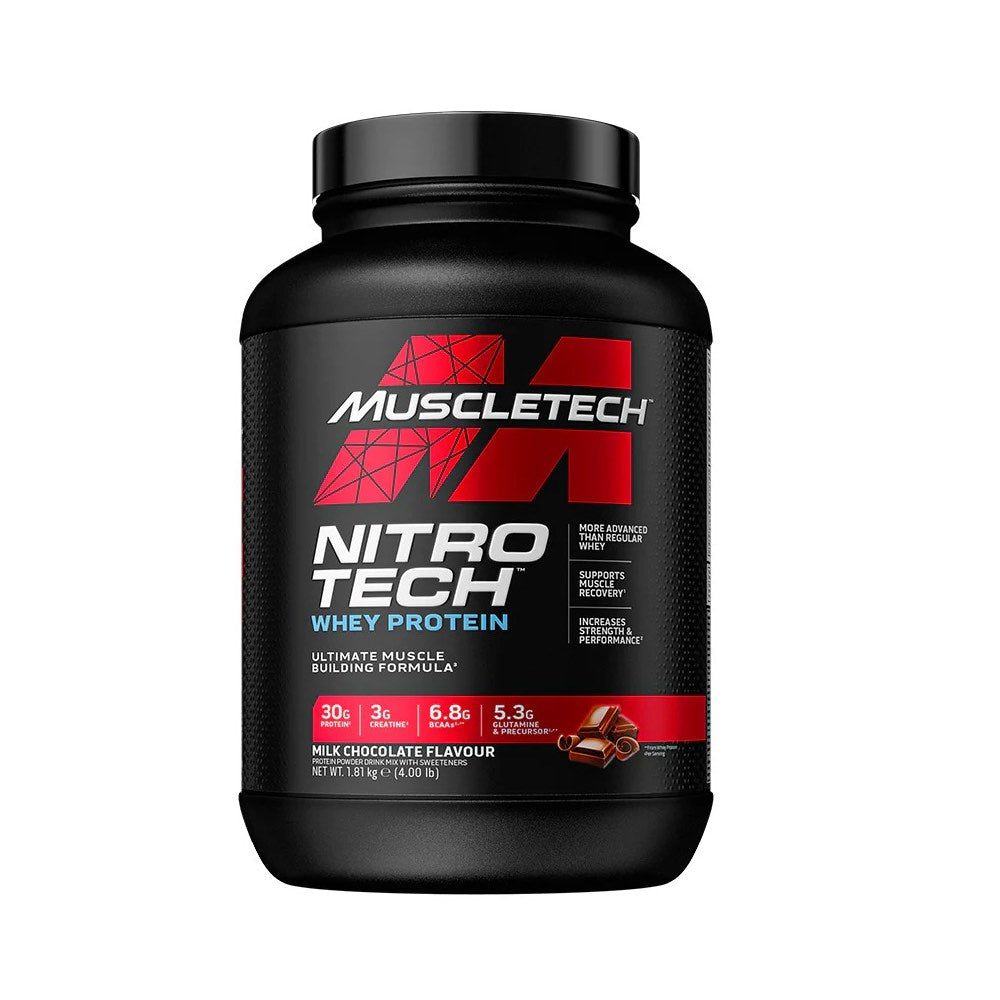 Nitro Tech Performance Series 1,8kg, pudra, Muscle Tech, Izolat proteic din zer, Crestere masa musculara