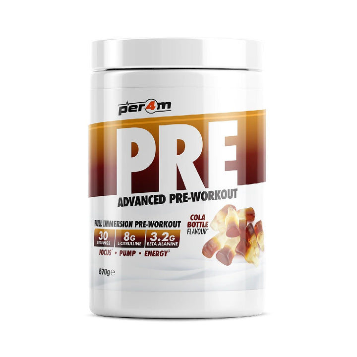 PRE, Pudra, 570g, PER4M, Pre-workout cu cofeina