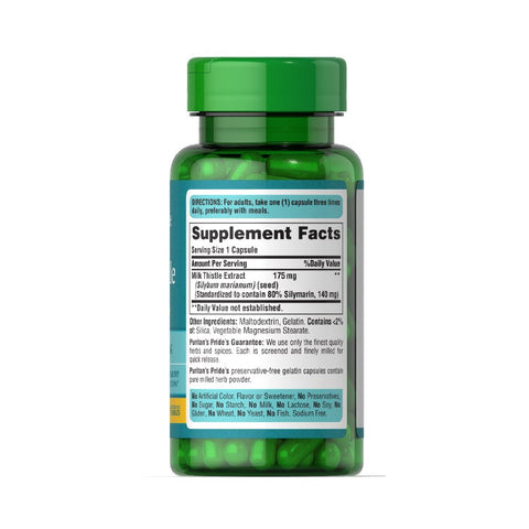 Silymarin from milk thistle 175mg, 100 capsules, Puritan's Pride, Health food supplement 