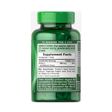 Selenium 200mcg, 250 tablets, Puritan's Pride, Health food supplement 