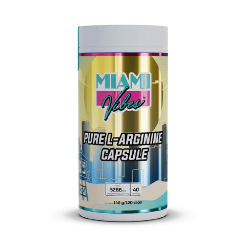 Pure L-Arginina 120 capsule, Miami Vibes, L-Arginina si complex A-AKG