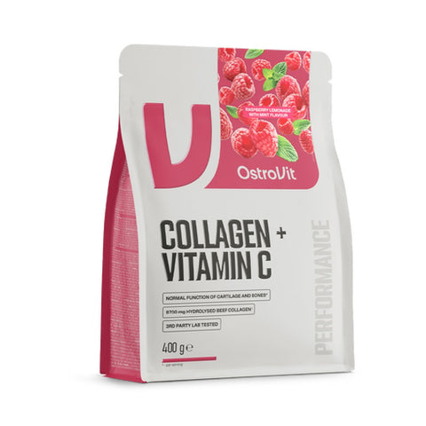 Colagen + Vitamina C 400g, pudra, Ostrovit, Supliment alimentar pentru oase, articulatii si piele
