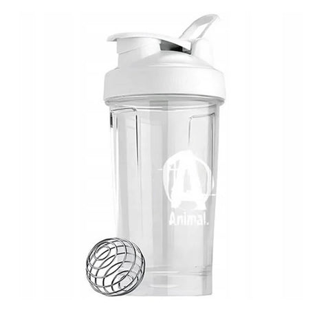 White/Transparent Shaker 500ml, Universal, Accesoriu fitness de tip shaker pentru suplimente sportive