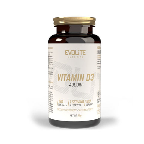 Vitamina D3 4000Iu 120 capsule moi, Evolite Nutrition, Supliment alimentar pentru imunitate si oase