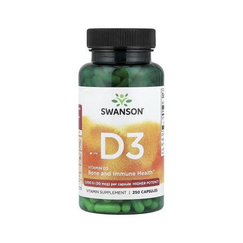 Vitamina D3 2000UI 250 capsule, Swanson, Supliment alimentar pentru imunitate si sanatate