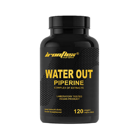 Water Out Piperine 120 capsule vegane, Ironflex, Supliment alimentar diuretic