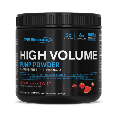 High Volume Pump 270g, pudra, PEScience, Supliment alimentar de tip pre-workout fara cofeina
