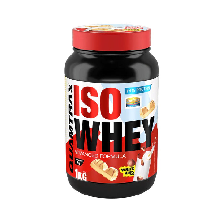 Iso Whey 907g, pudra, Quamtrax, Izolat proteic din zer