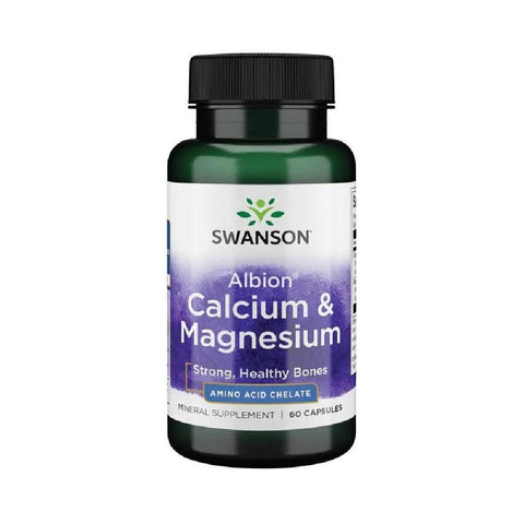 Albion calciu si magneziu, 60 capsule, Swanson, Supliment alimentar pentru sanatate 1