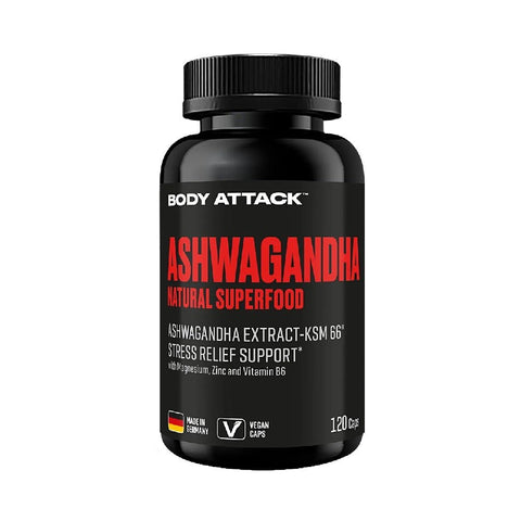 Suplimente sanatate Ashwagandha 120 capsule, Body Attack, Supliment alimentar pentru sanatate 1
