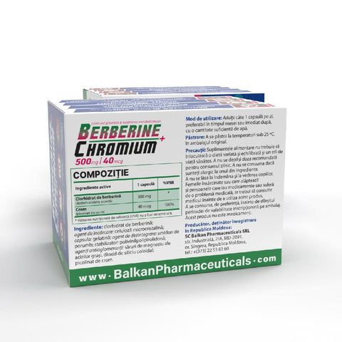 Berberine+Crom 60 capsule, Balkan Pharmaceuticals, Supliment alimentar pentru sanatate 2