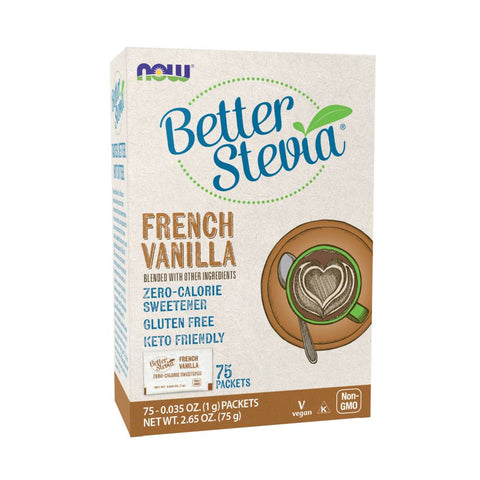 Arome si indulcitori BetterStevia, 75 plicuri x 1g, Now Foods, Indulcitor natural cu aroma de vanilie 1