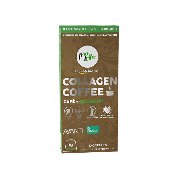 Collagen Coffee X 10 capsule, 40G, Protella, Cafea solubila cu colagen