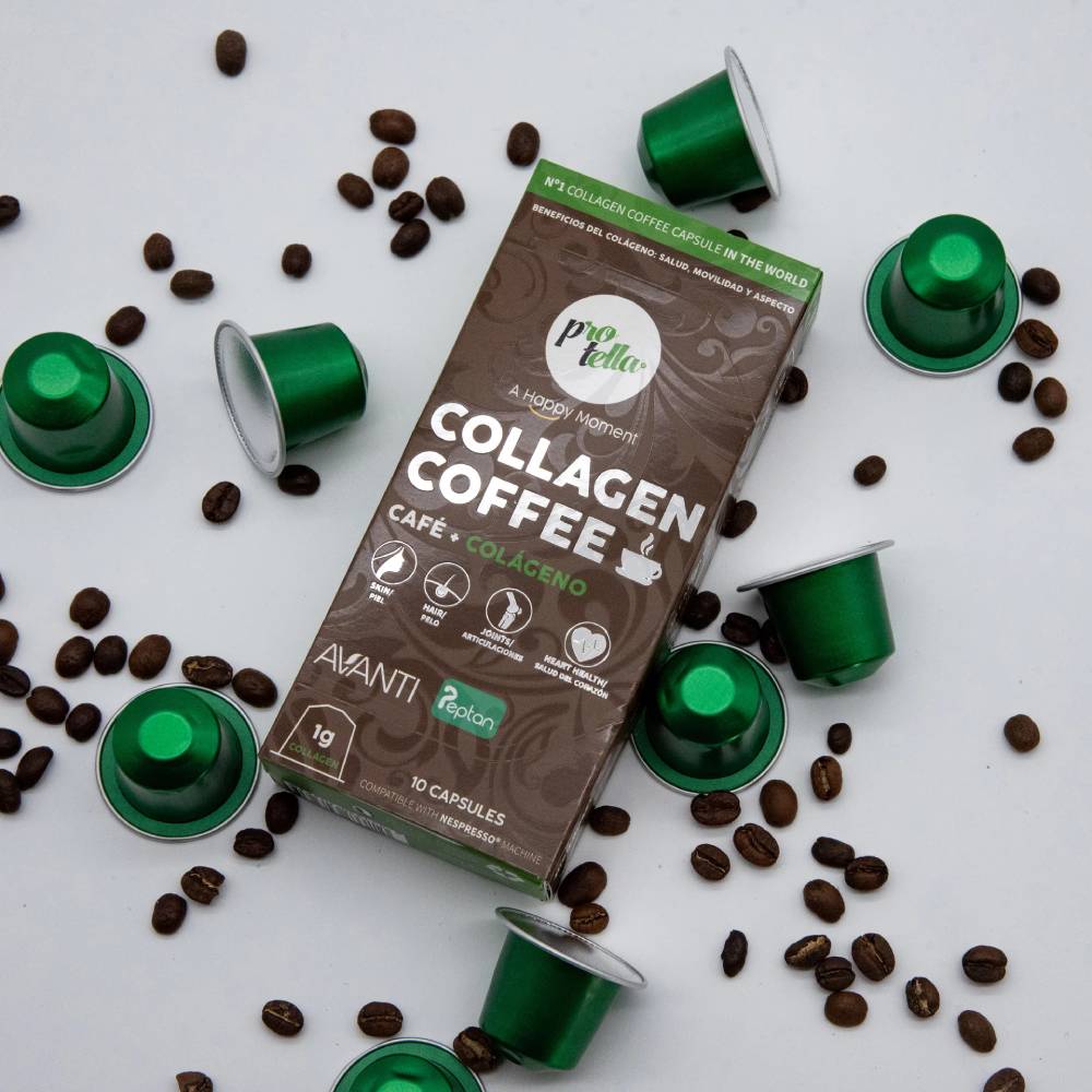 Collagen Coffee X 10 capsule, 40G, Protella, Cafea solubila cu colagen